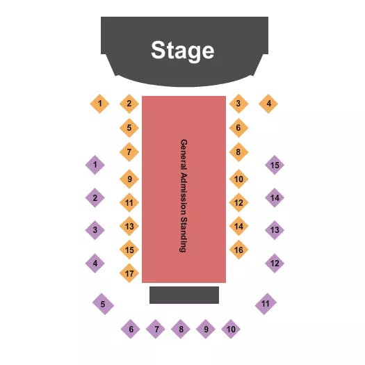 BOOT BARN HALL AT BOURBON BROTHERS GA ENDSTAGE GA FLOOR 2 Seating Map Seating Chart