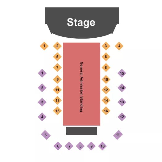 BOOT BARN HALL AT BOURBON BROTHERS GA ENDSTAGE GA FLOOR 3 Seating Map Seating Chart