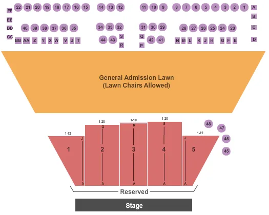  2 TIERED RESERVED Seating Map Seating Chart