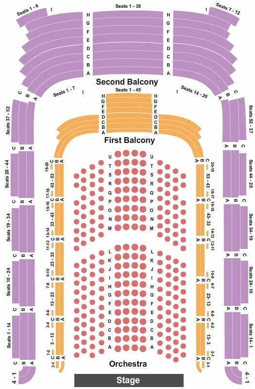  ENDSTAGE W TABLES Seating Map Seating Chart