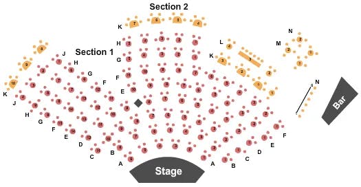 BRAD GARRETTS COMEDY CLUB AT THE MGM GRAND END STAGE Seating Map Seating Chart