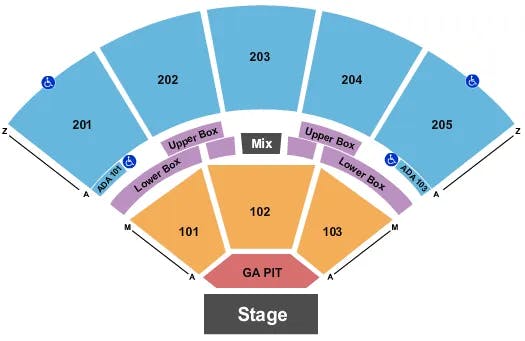  ENDSTAGE GA PIT Seating Map Seating Chart