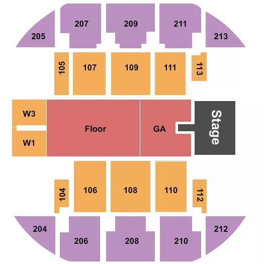  ENDSTAGE GA RESERVED FLOOR Seating Map Seating Chart