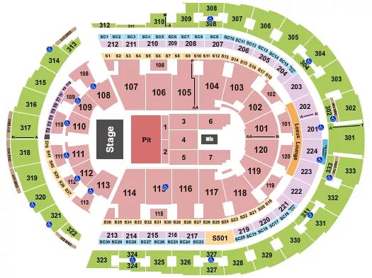  ENDSTAGE GA PIT 2 Seating Map Seating Chart