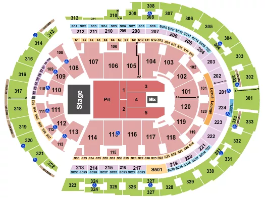  ENDSTAGE GA PIT Seating Map Seating Chart