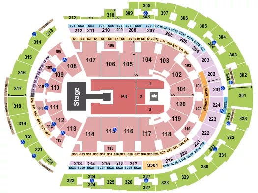  ENDSTAGE PIT 4 Seating Map Seating Chart