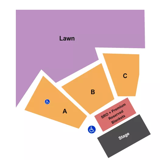 BRITT FESTIVAL PAVILION GARDENS ENDSTAGE SRO Seating Map Seating Chart