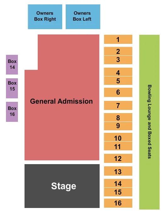 BROOKLYN BOWL LAS VEGAS END STAGE Seating Map Seating Chart