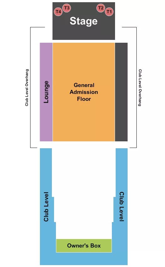 BROOKLYN BOWL LAS VEGAS ENDSTAGE GA TABLES ONSTAGE Seating Map Seating Chart