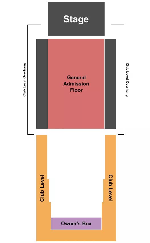 BROOKLYN BOWL LAS VEGAS GA CLUB LEVEL OWNERS BOX Seating Map Seating Chart