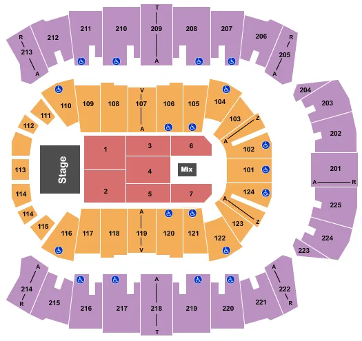  3 DOORS DOWN Seating Map Seating Chart