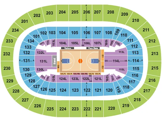  BASKETBALL COLLEGE Seating Map Seating Chart