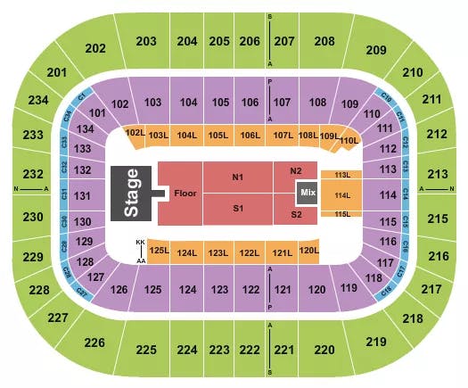  CODY JOHNSON Seating Map Seating Chart