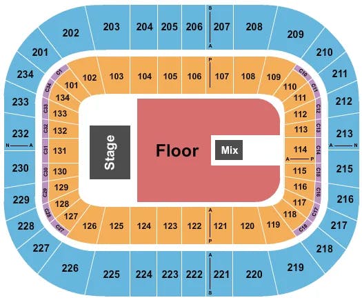  ENDSTAGE GA FLOOR Seating Map Seating Chart