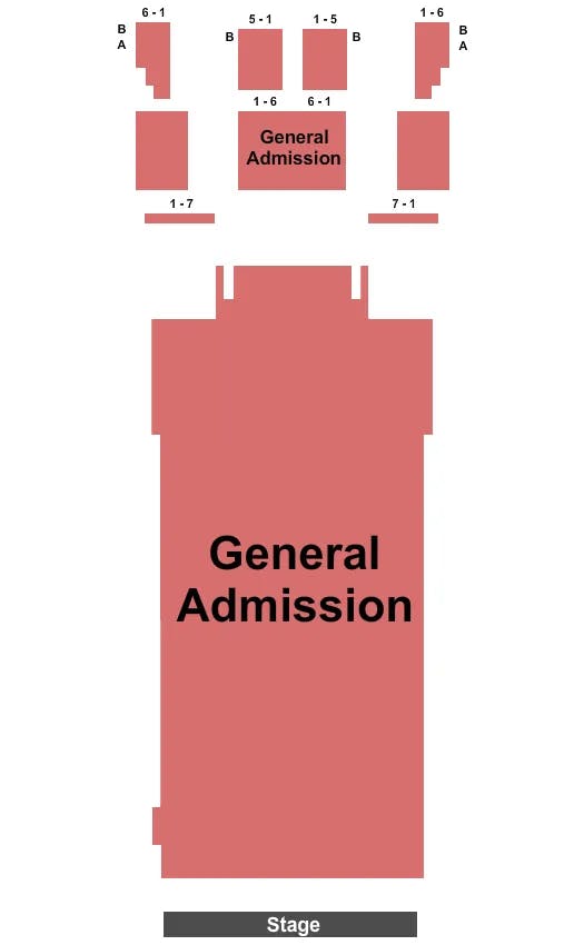  GENERAL ADMISSION Seating Map Seating Chart