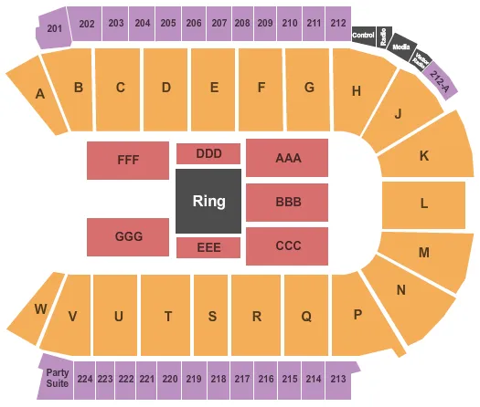  WWE LIVE Seating Map Seating Chart