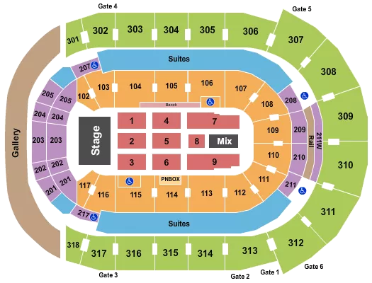  DIXIE CHICKS Seating Map Seating Chart