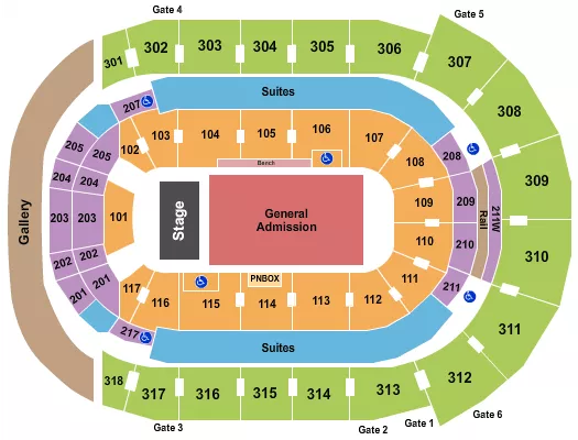  ENDSTAGE FULL FLR GA Seating Map Seating Chart