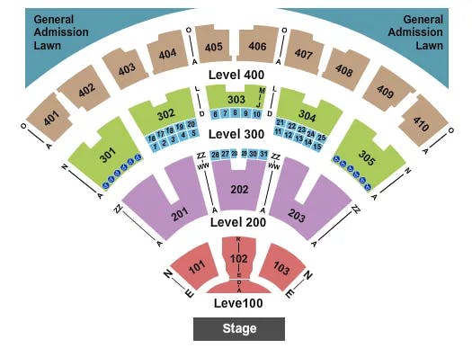 BUDWEISER STAGE TORONTO ENDSTAGE 2 Seating Map Seating Chart