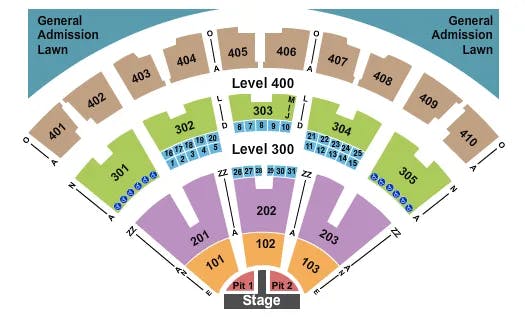 BUDWEISER STAGE TORONTO ENDSTAGE SPLIT PIT Seating Map Seating Chart