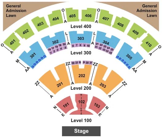 BUDWEISER STAGE TORONTO END STAGE Seating Map Seating Chart