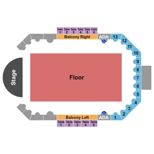  GA FLOOR TABLES Seating Map Seating Chart