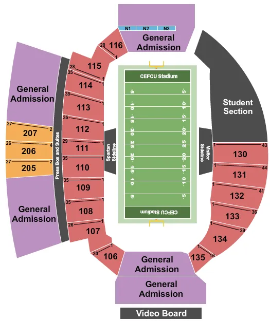  FOOTBALL 2 Seating Map Seating Chart