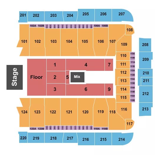  ENDSTAGE FRONT GA FLOOR Seating Map Seating Chart