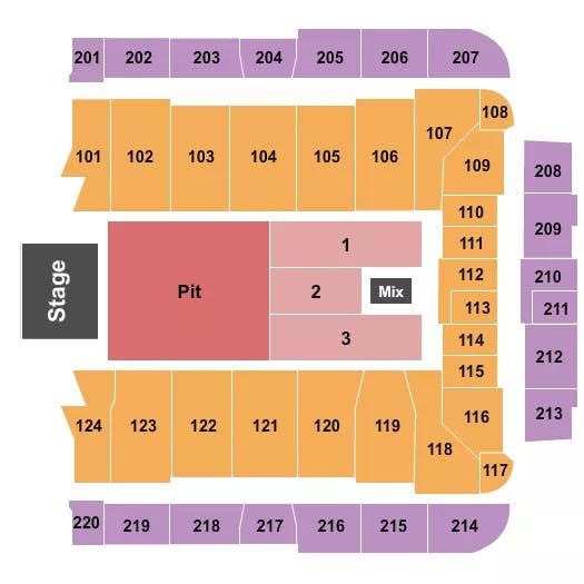  ENDSTAGE PIT 2 Seating Map Seating Chart