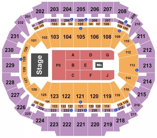  ENDSTAGE PIT Seating Map Seating Chart