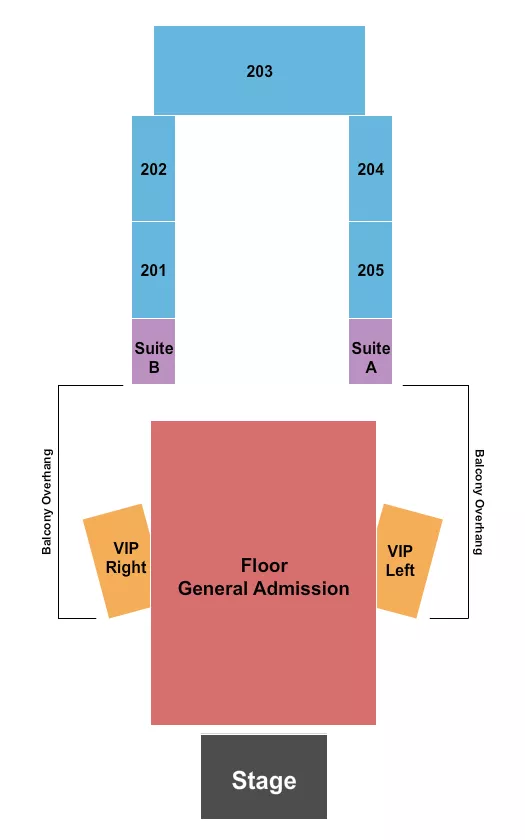 CAESARS CASINO SOUTHERN INDIANA GA FLOOR RESERVED BALCONY Seating Map Seating Chart
