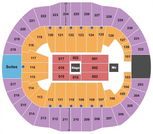  CENTER STAGE 1 Seating Map Seating Chart