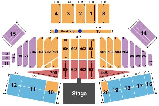 CALIFORNIA MID STATE FAIR GROUNDS ENDSTAGE W CATWALK Seating Map Seating Chart
