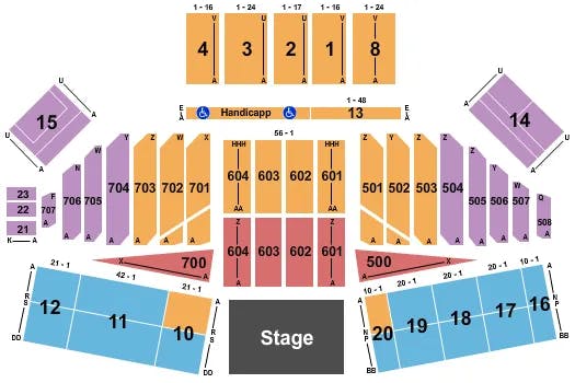 CALIFORNIA MID STATE FAIR GROUNDS END STAGE Seating Map Seating Chart
