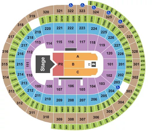  SAM HUNT Seating Map Seating Chart