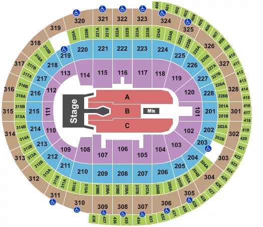  TIM MCGRAW Seating Map Seating Chart