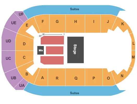 CO OP PLACE HALF BOWL Seating Map Seating Chart