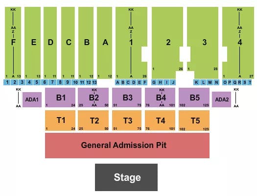  ENDSTAGE GA PIT Seating Map Seating Chart