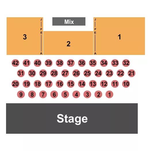 CANNERY HOTEL CASINO ENDSTAGE TABLES Seating Map Seating Chart