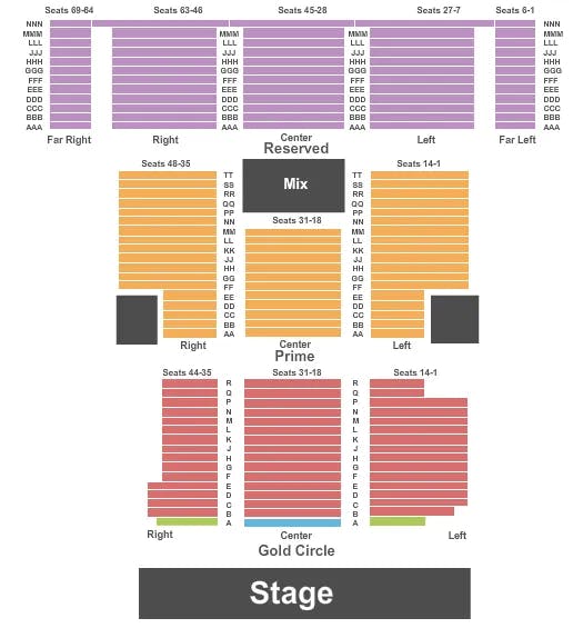 CANNERY HOTEL CASINO END STAGE 2 Seating Map Seating Chart