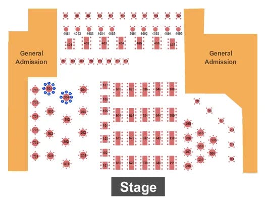 CANYON CLUB AGOURA HILLS ENDSTAGE RSVD TABLES Seating Map Seating Chart