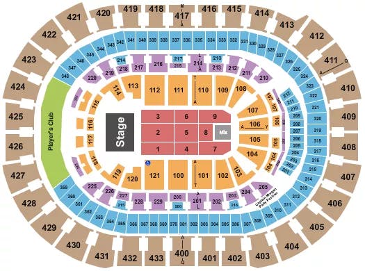  FRANKIE BEVERLY Seating Map Seating Chart