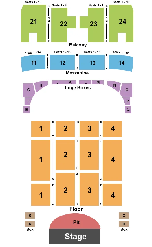 CAPITOL THEATRE WHEELING COMEDY Seating Map Seating Chart