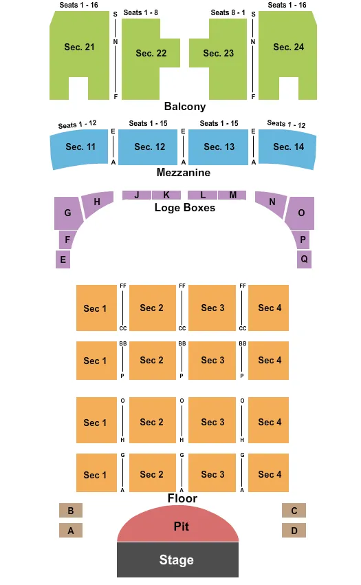 CAPITOL THEATRE WHEELING ENDSTAGE 3 Seating Map Seating Chart