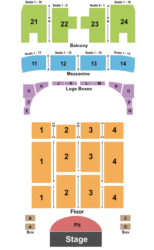 CAPITOL THEATRE WHEELING LEE BRICE Seating Map Seating Chart