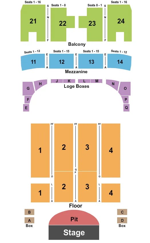 CAPITOL THEATRE WHEELING PEPPA PIG Seating Map Seating Chart