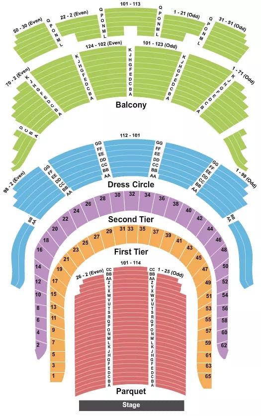 CARNEGIE HALL ISAAC STERN AUDITORIUM ENDSTAGE Seating Map Seating Chart