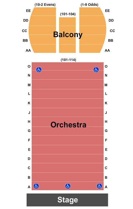 CARNEGIE HALL JOAN SANFORD I WEILL RECITAL HALL ENDSTAGE 2 Seating Map Seating Chart
