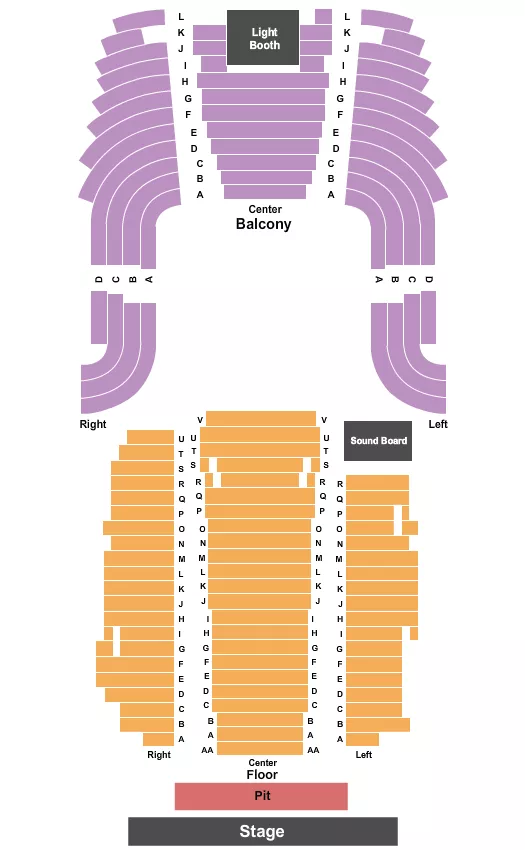  END STAGE PIT Seating Map Seating Chart