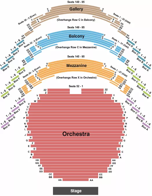 CAROL MORSANI HALL THE STRAZ CENTER ENDSTAGE Seating Map Seating Chart